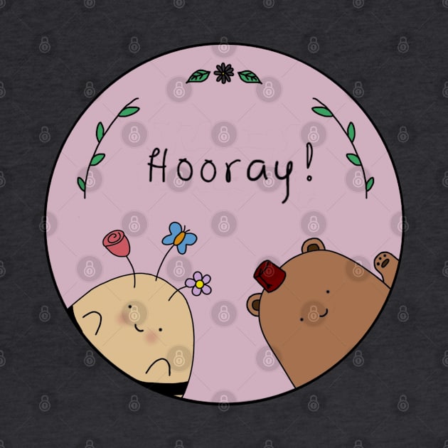 "Hooray" Bear and Bee design by toffany's